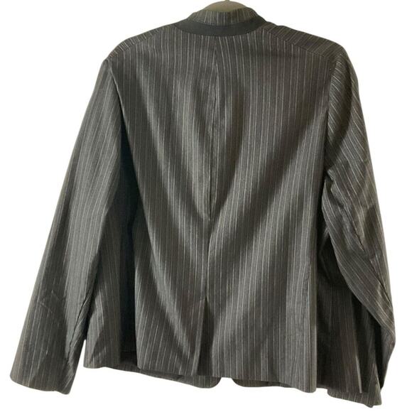 Lane Bryant Women's 24 Black Blazer Jacket Pinstripe Two Button Work Office - Picture 2 of 11